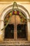 Wooden Church Doorway With Flowers