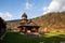 wooden church of Holy Prophet Elijah & x28; Ilinskaya& x29; , villwooden church in Carpathian mountains