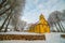 Wooden church in Lithuania, winter season