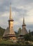 Wooden church in sunset, Maramures, Romania