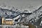 The wooden church of Valle di Cadore, Belluno, Italy, a cold January day