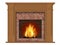 Wooden classic fireplace with wooden decor