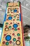 Wooden climbing wall empty