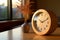 Wooden clock enhances the peaceful aura of a Japanese bedroom