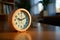 Wooden clock enhances the peaceful aura of a Japanese bedroom