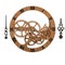 Wooden clockwork mechanism.