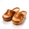 Wooden Clogs on white background