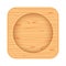 Wooden coaster brown for placing water glass, wood coaster for tea glass shot, wood coaster in top view, square wooden for placing