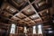wooden coffered ceiling in a historic library