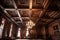 wooden coffered ceiling in a historic library