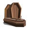 Wooden coffin with cross. Vector