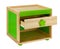 Wooden colorful chair box with drawer isolated