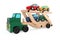 Wooden Coloured Cars Carrier Truck Trailer Toy. 3d Rendering