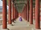 Wooden Columns of Gyeongbokgung Palace in Seoul, Korea