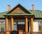 Wooden Columns of the Porch Entrance to the House