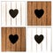 Wooden compartments with heart design