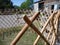 Wooden construction prepared for a yurt