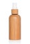 Wooden cosmetic dropper bottle isolated white background