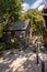 Wooden cottage at the Beach Florida Lighthouse. Cape Florida Lighthouse, Key Biscayne, Miami, Florida, USA. Front view