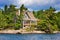 Wooden cottage on the lake