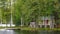 Wooden cottage on the shore of lake