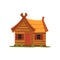 Wooden country house, traditional eco house vector Illustration on a white background