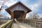 Wooden Covered Bridge in Guelph Ontario.