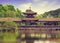 Wooden covered bridge, Heian jingu garden, Kyoto