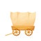 Wooden covered wagon, retro rural transport in cartoon style isolated on white background stock vector illustration. Wild west