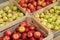 Wooden crate box full of fresh apples