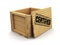 Wooden crate with stamp Certified. Image with clipping path