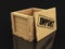 Wooden crate with stamp Import. Image with clipping path