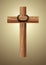 Wooden Cross with Crown Thorns