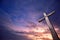 Wooden cross illuminated from the sky