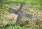 Wooden cross marking a grave