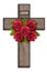 Wooden cross with roses