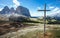 Wooden Cross on Sella Pass, Italian Dolomites