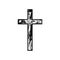 Wooden cross on a white background