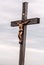 Wooden crucifix on Lusen hill in Bavarian Forest