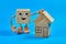 Wooden cube as a character and real estate