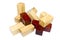 Wooden cube puzzle elements isolated
