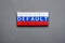 Wooden cubes text concept default blocks stack Russian federation crisis. Cubes default text isolated flag of Russia