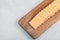 A wooden cutting board with delicious crackers