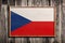 Wooden Czech Republic flag