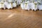 Wooden dance floor, wedding or another catered event place