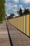 Wooden Deck with Colorful Fence