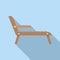 Wooden deck icon flat vector. Outdoor furniture
