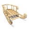 Wooden decorated sledge Front view 3D