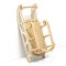 Wooden decorated sledge lean to wall 3D