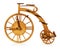 Wooden decorative bike isolated on the white background